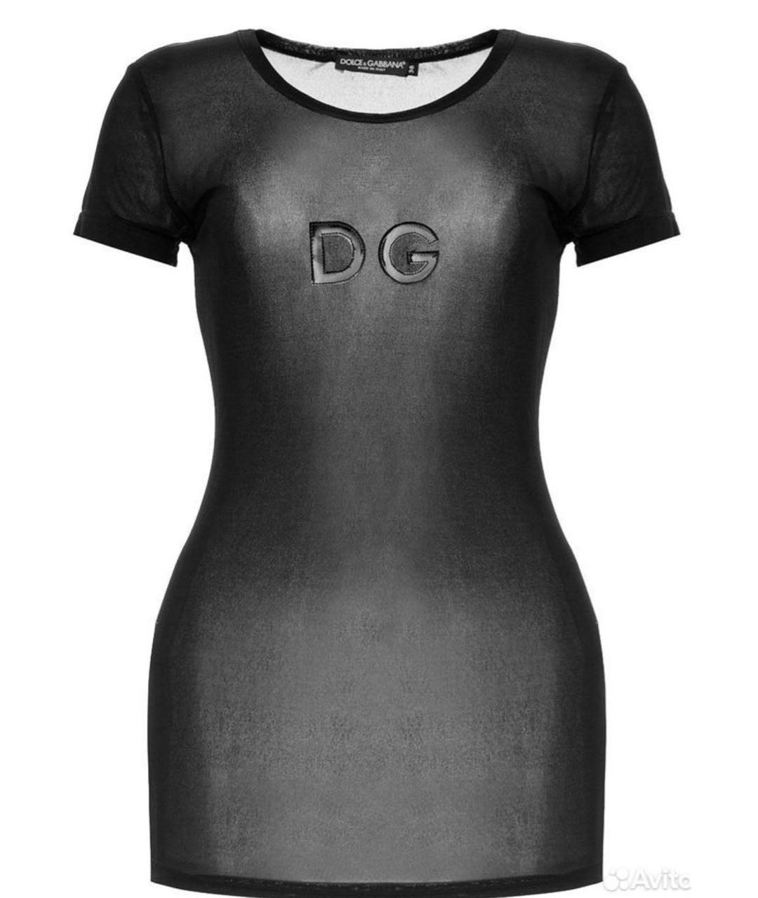 DOLCE&GABBANA Черная вискозная футболка, фото 6