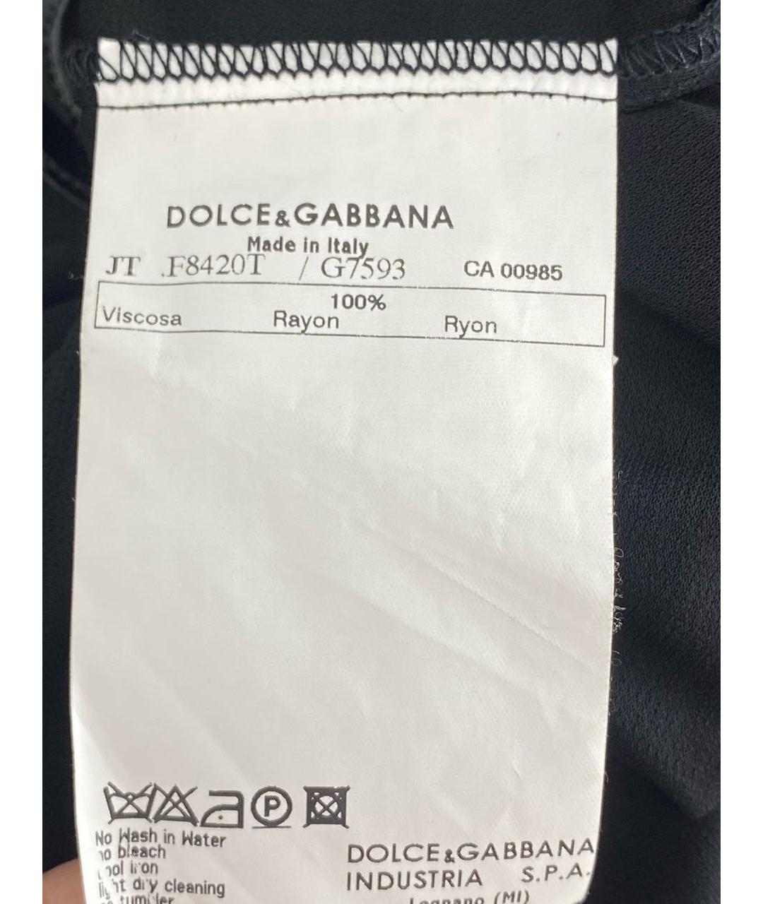 DOLCE&GABBANA Черная вискозная футболка, фото 4