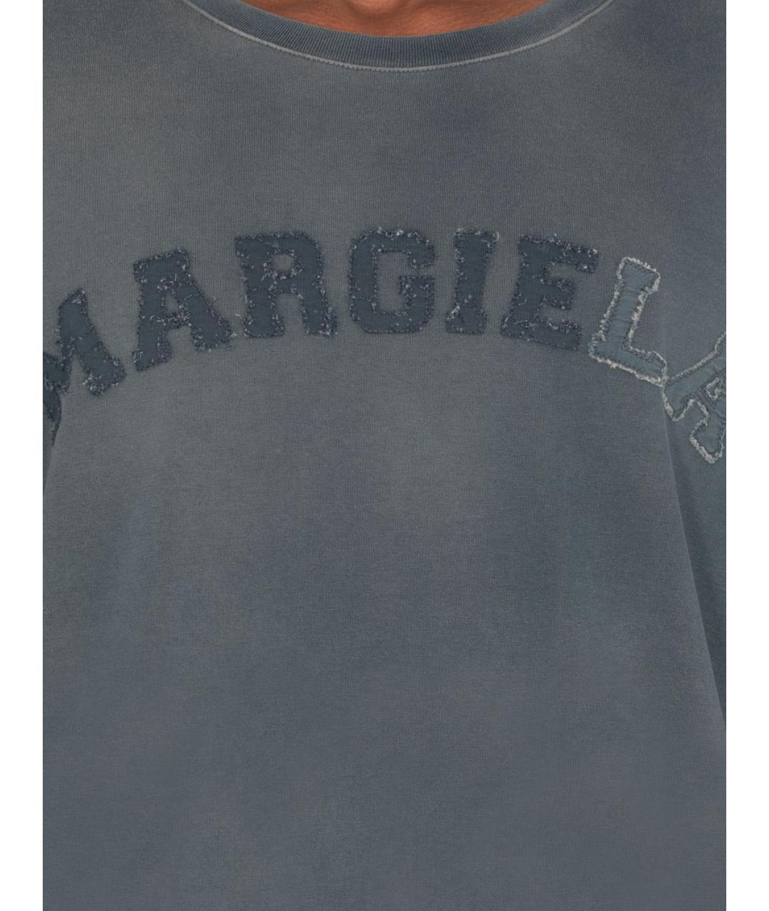 MAISON MARGIELA Синяя хлопковая футболка, фото 5