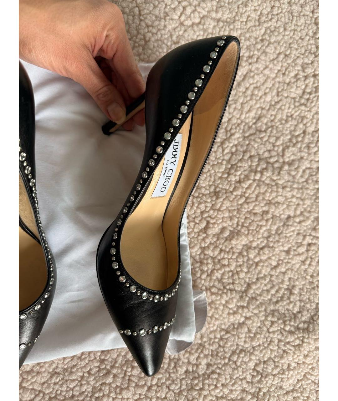 JIMMY CHOO Черные кожаные туфли, фото 6