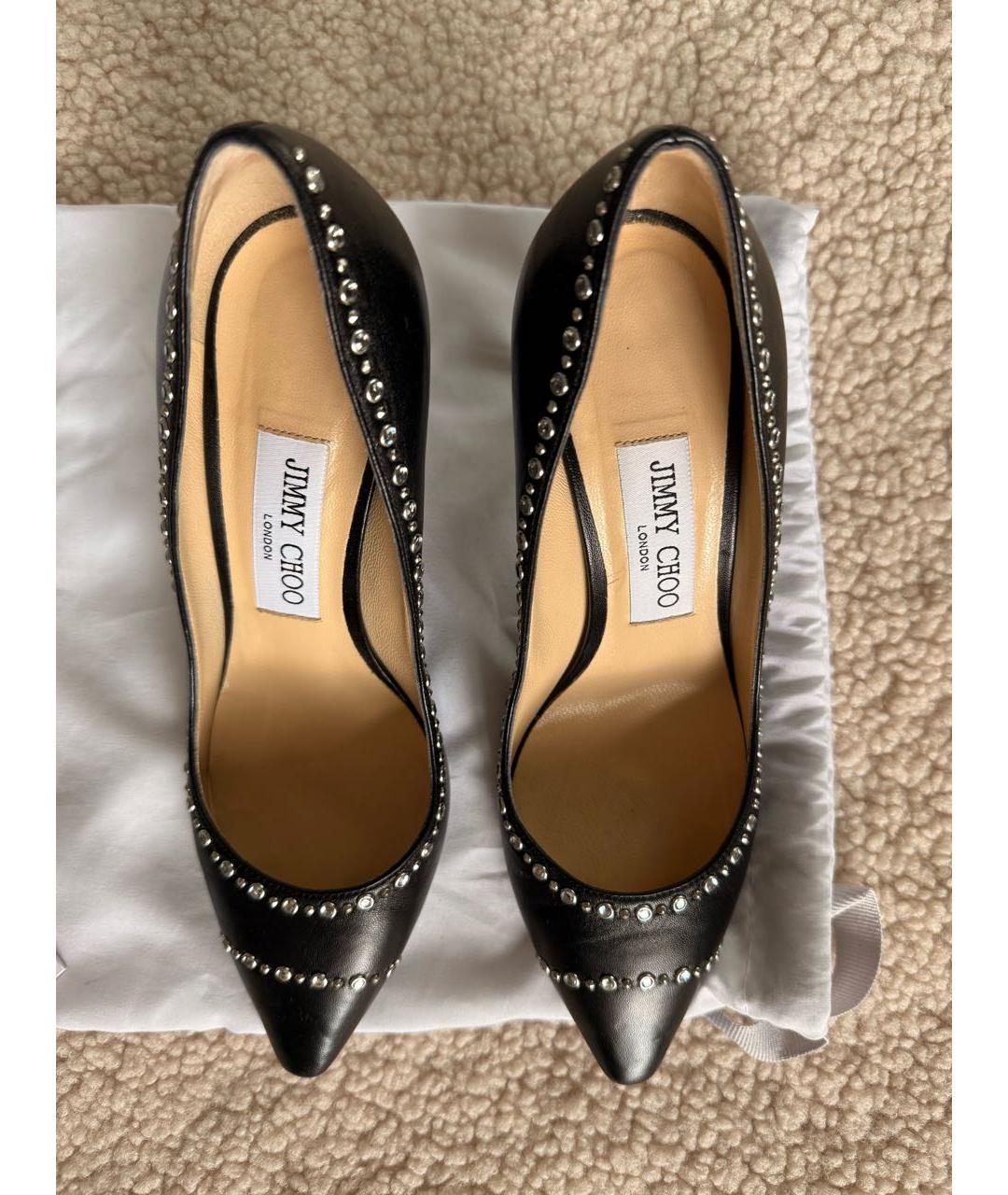 JIMMY CHOO Черные кожаные туфли, фото 2