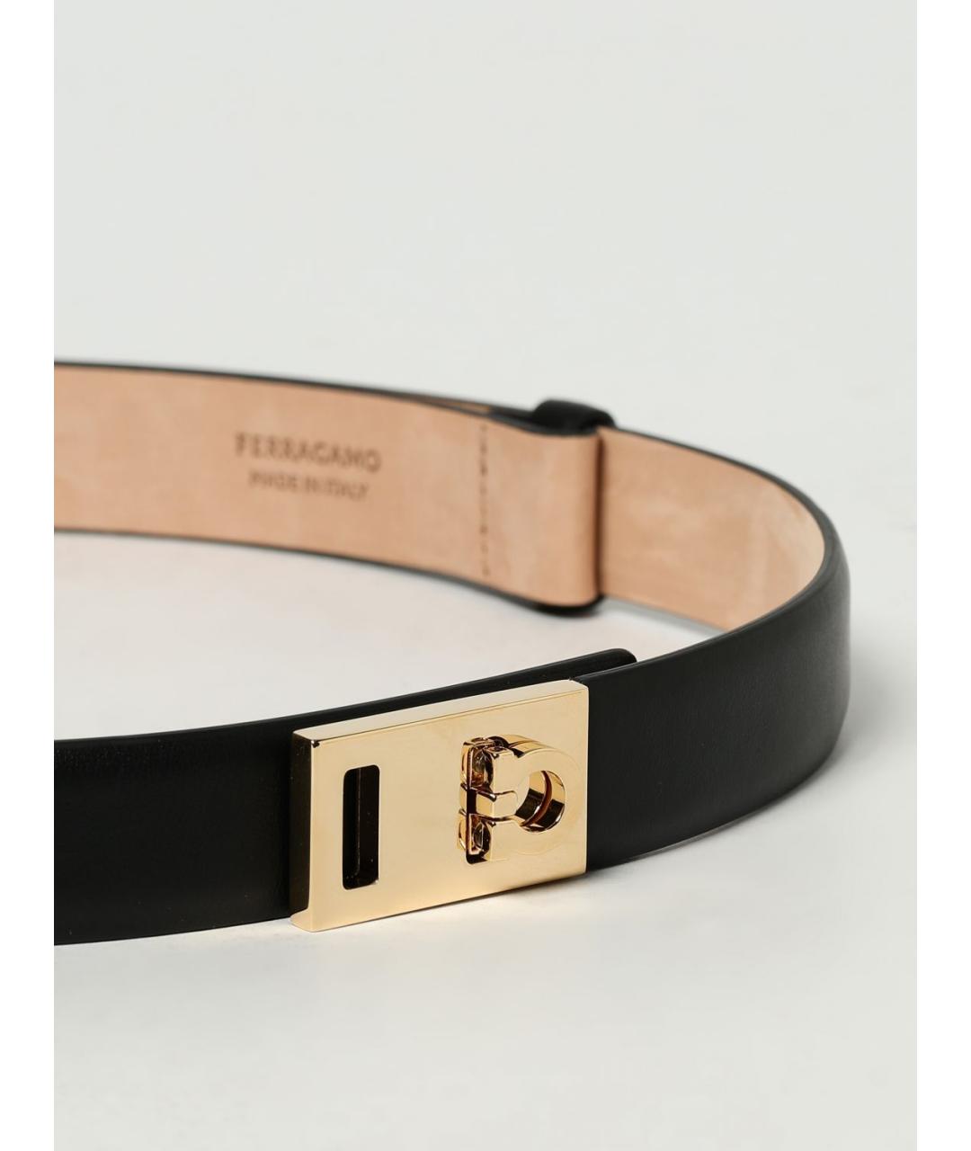 FERRAGAMO Черный кожаный ремень, фото 2