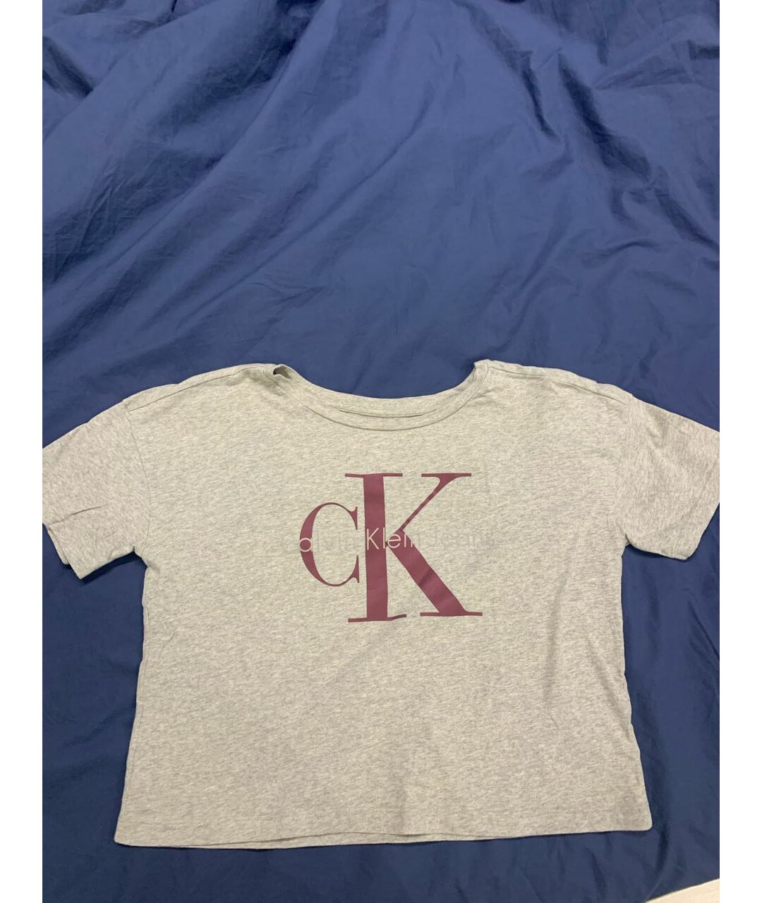 CALVIN KLEIN Серая хлопковая футболка, фото 4