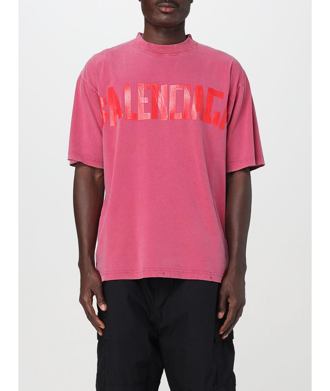 BALENCIAGA Розовая футболка, фото 2