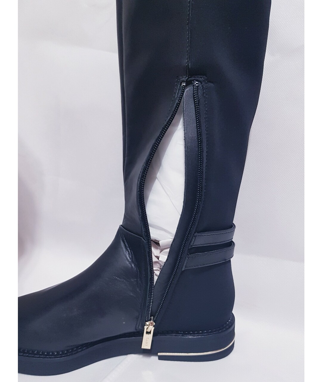 DKNY Черные кожаные сапоги, фото 7