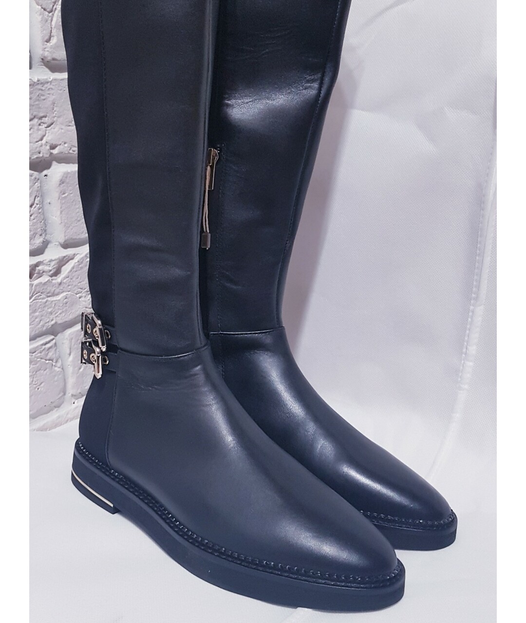 DKNY Черные кожаные сапоги, фото 8