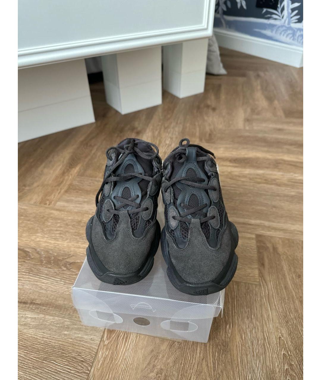 ADIDAS YEEZY Черные замшевые кеды, фото 2
