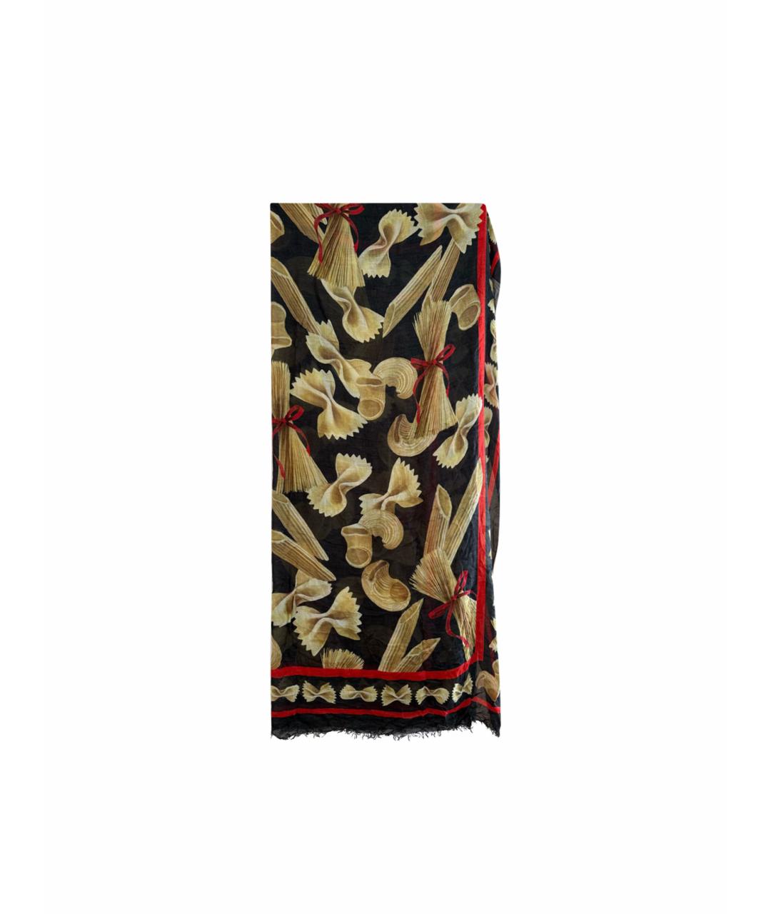 DOLCE&GABBANA Черный хлопковый платок, фото 1