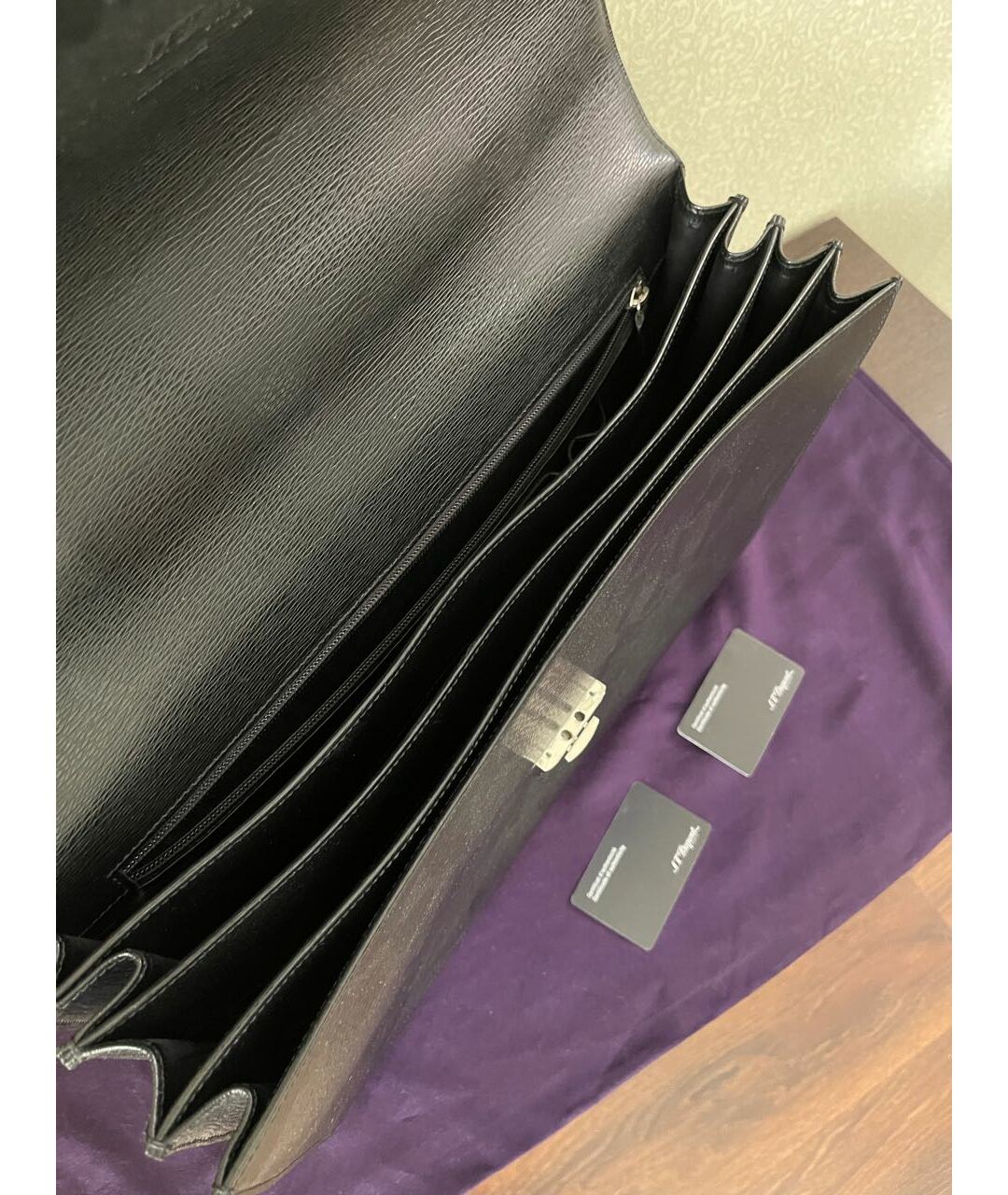 DUPONT Черный кожаный портфель, фото 4