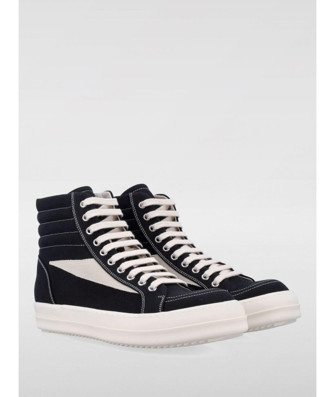 RICK OWENS DRKSHDW Черные текстильные кеды, фото 2