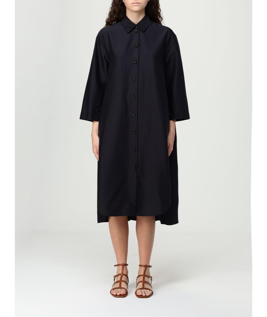 MAX MARA Черное хлопковое повседневное платье, фото 5