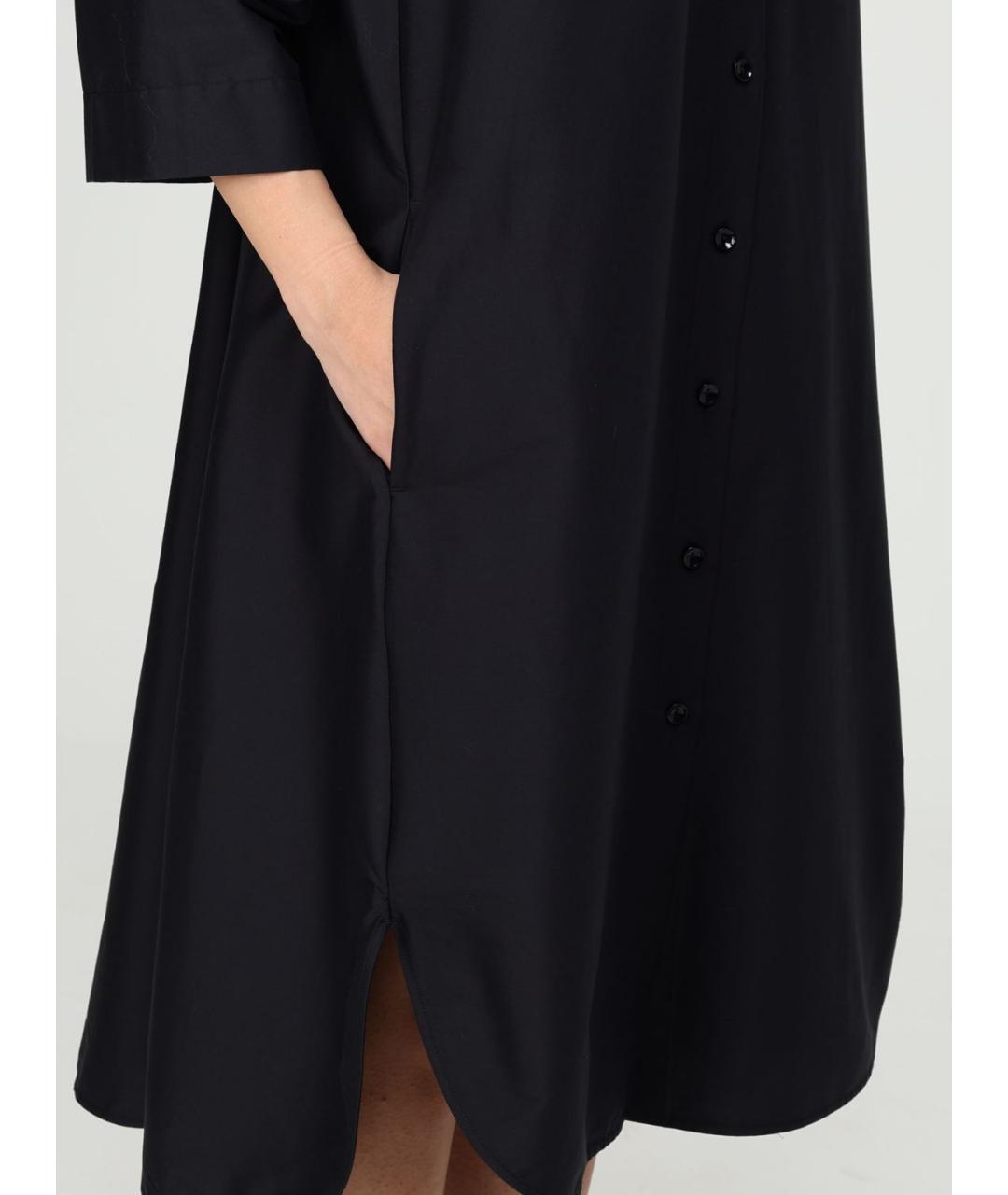 MAX MARA Черное хлопковое повседневное платье, фото 4