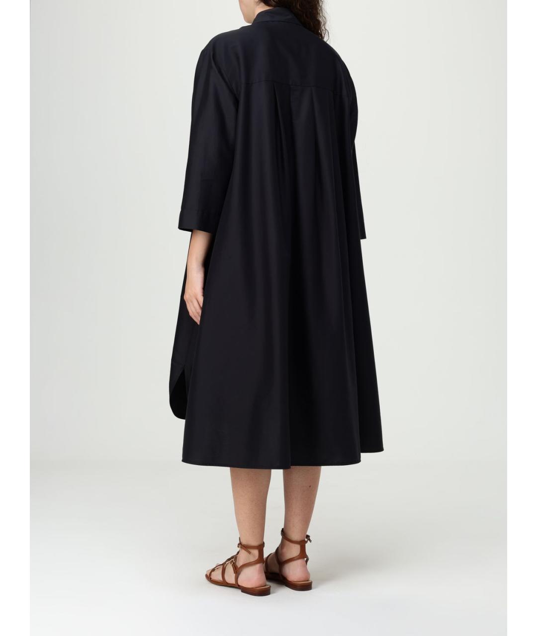 MAX MARA Черное хлопковое повседневное платье, фото 2