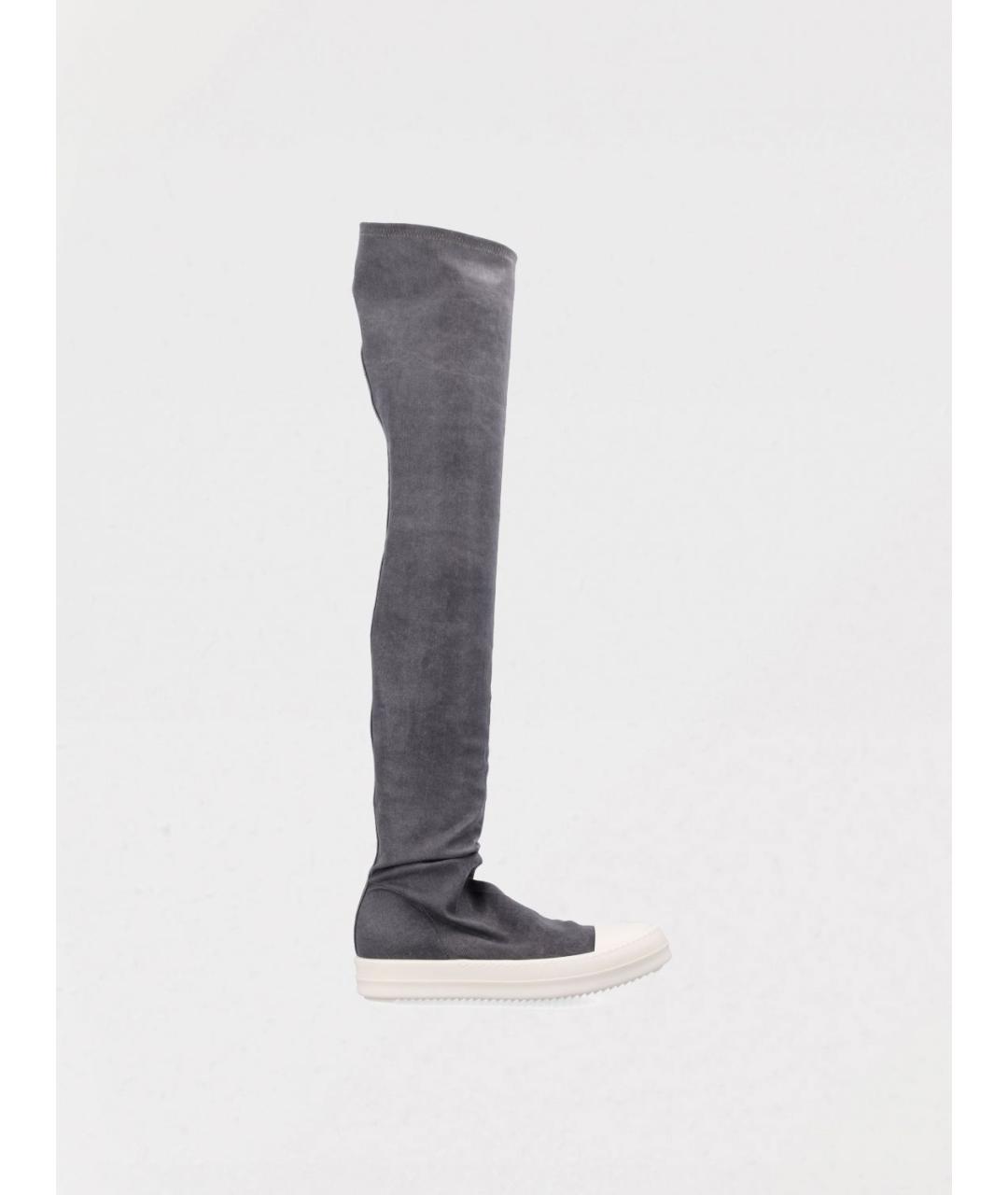 RICK OWENS DRKSHDW Серые текстильные кеды, фото 4