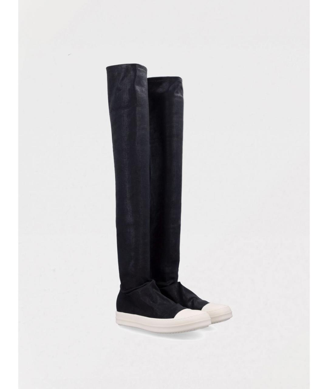 RICK OWENS DRKSHDW Черные текстильные кеды, фото 2