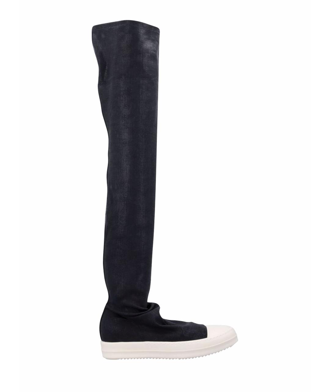 RICK OWENS DRKSHDW Черные текстильные кеды, фото 1