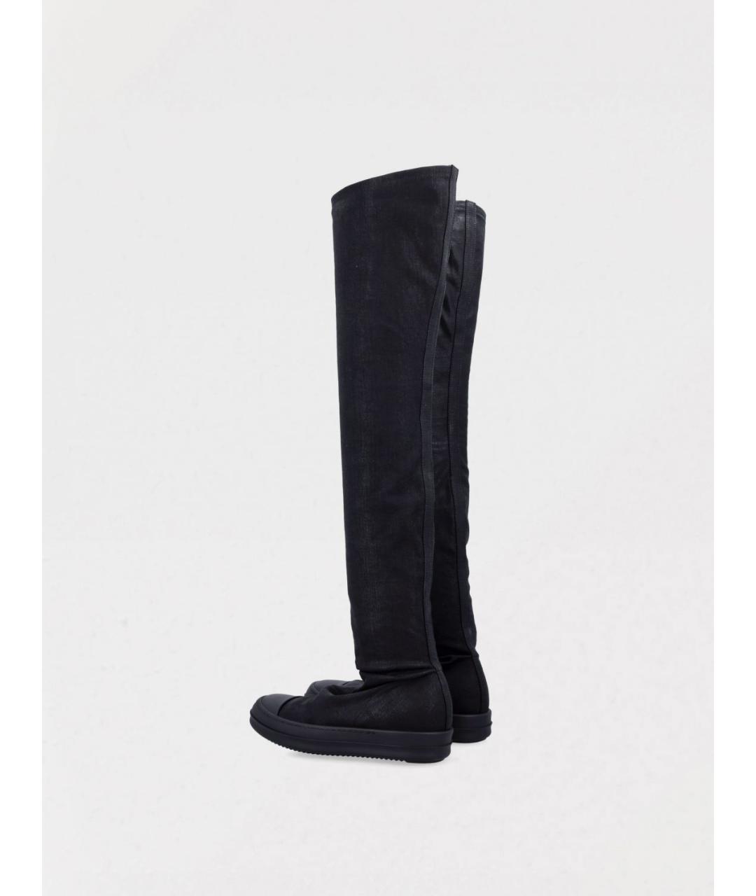 RICK OWENS DRKSHDW Черные текстильные кеды, фото 3
