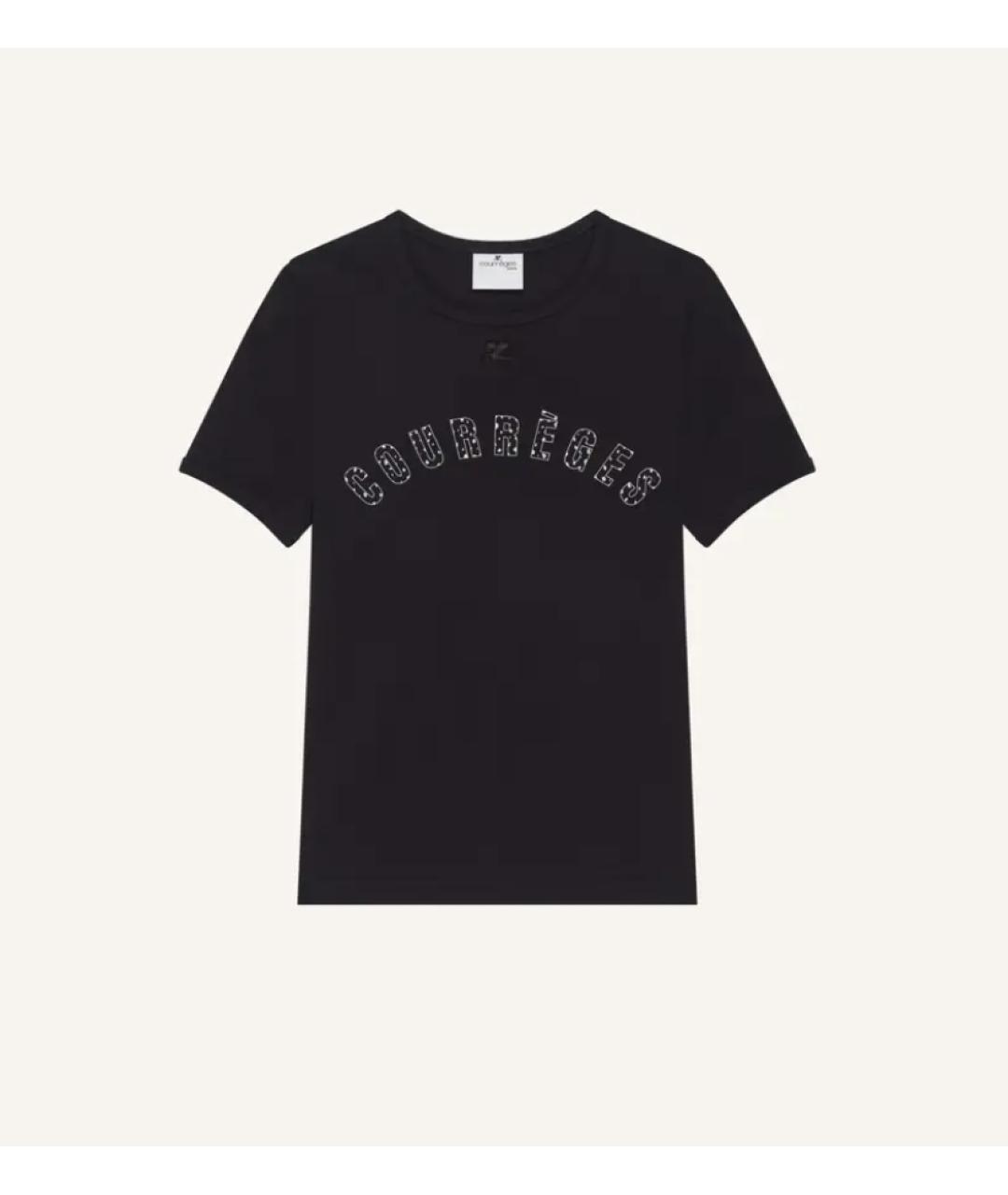 COURREGES Черная хлопковая футболка, фото 7