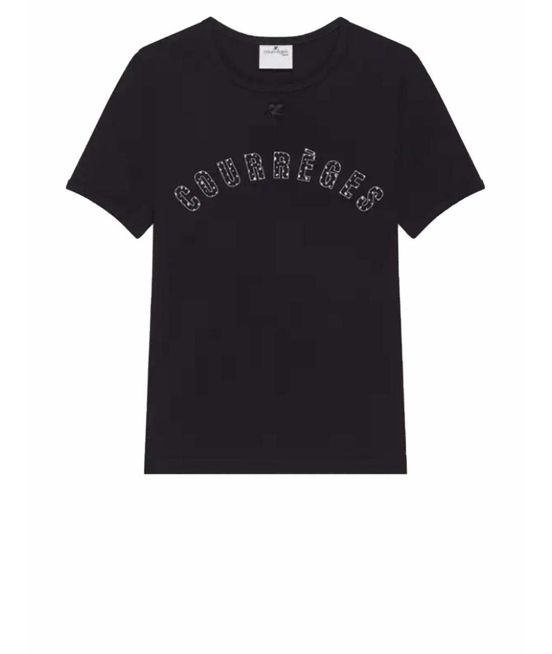 COURREGES Черная хлопковая футболка, фото 1