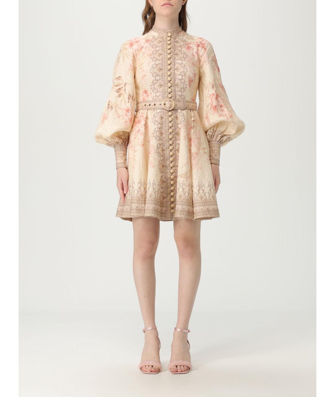 ZIMMERMANN Розовое льняное платье, фото 2