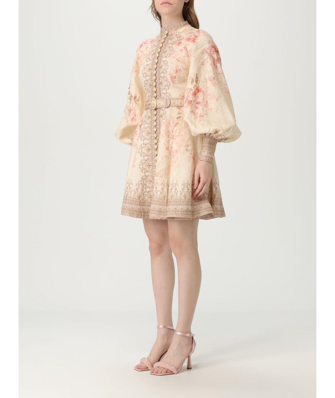 ZIMMERMANN Розовое льняное платье, фото 4