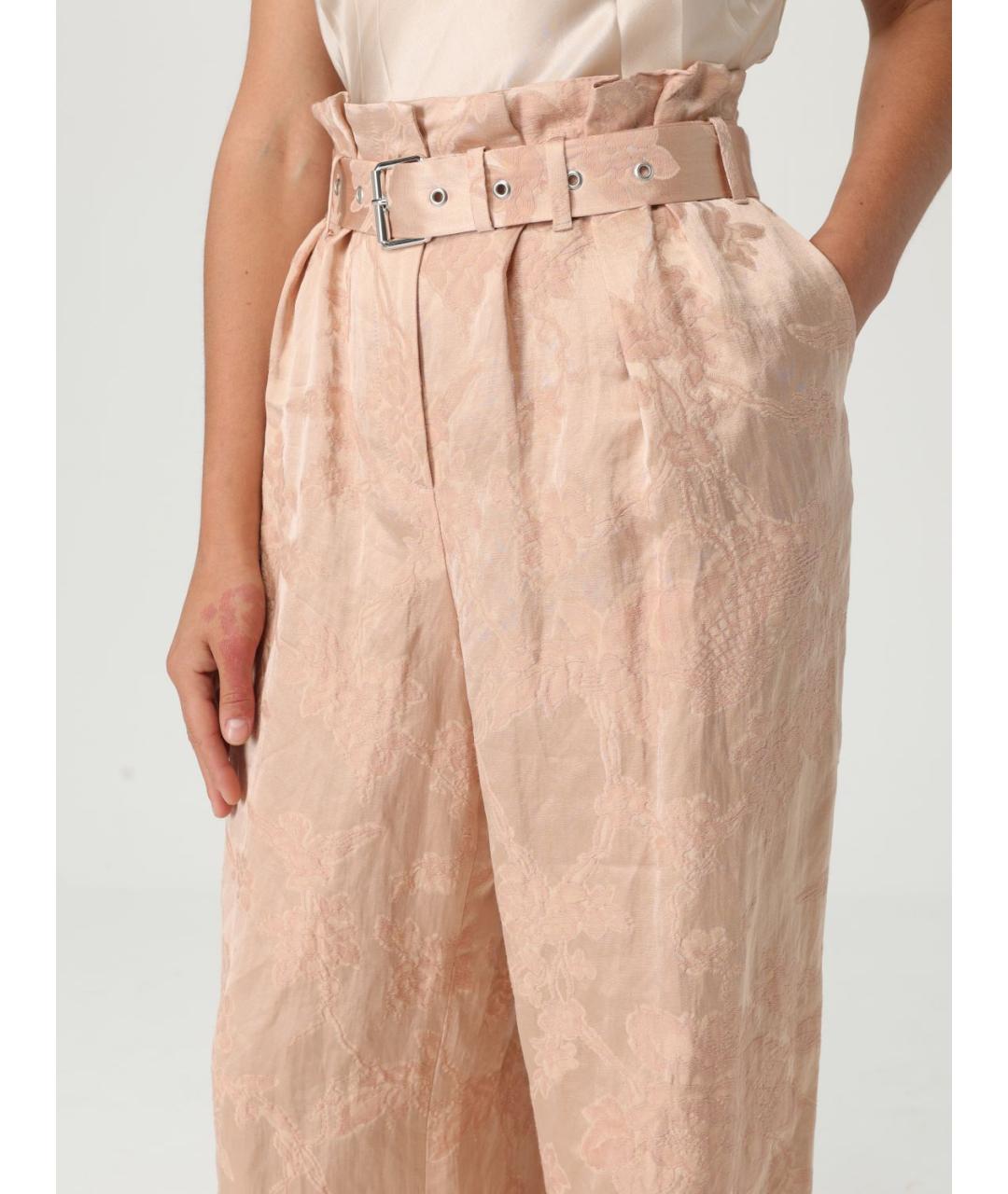 DRIES VAN NOTEN Розовые прямые брюки, фото 6