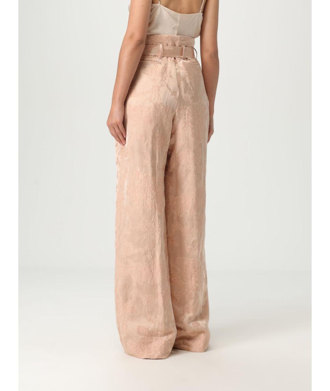 DRIES VAN NOTEN Розовые прямые брюки, фото 4