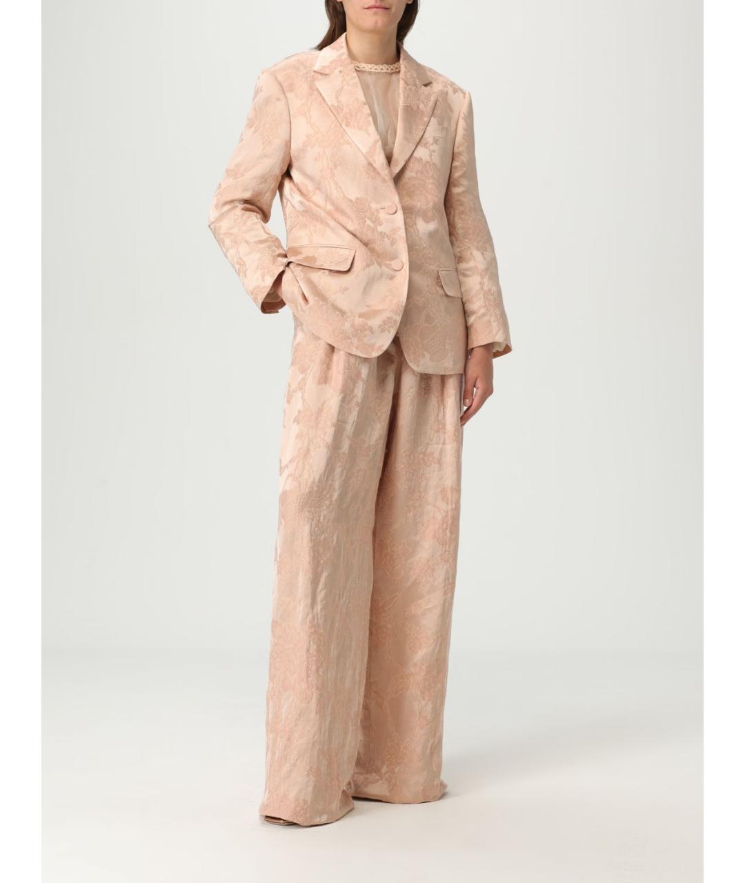 DRIES VAN NOTEN Розовые прямые брюки, фото 3