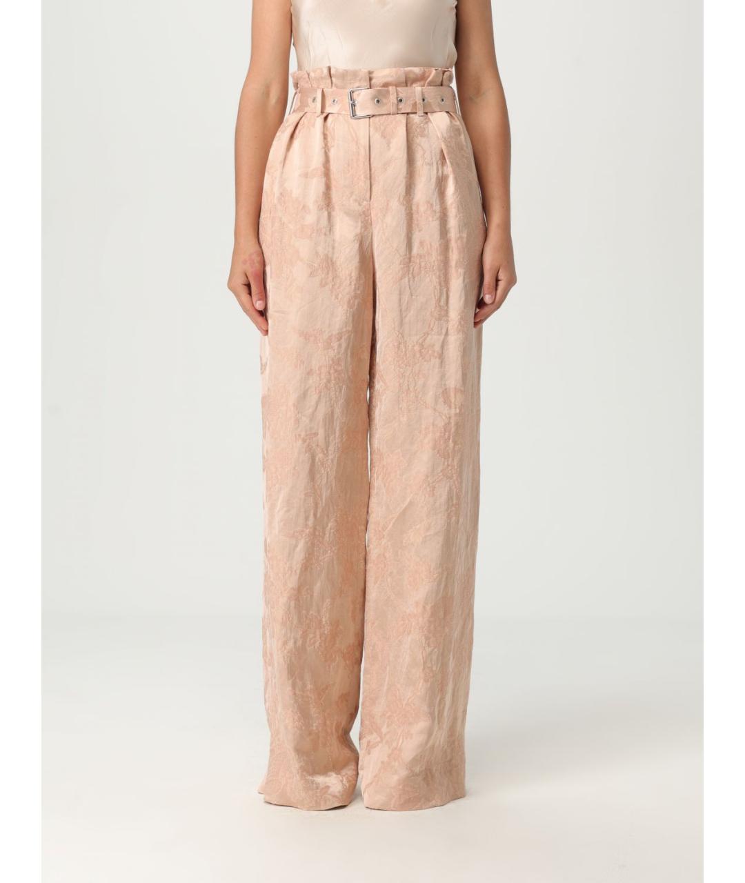 DRIES VAN NOTEN Розовые прямые брюки, фото 2