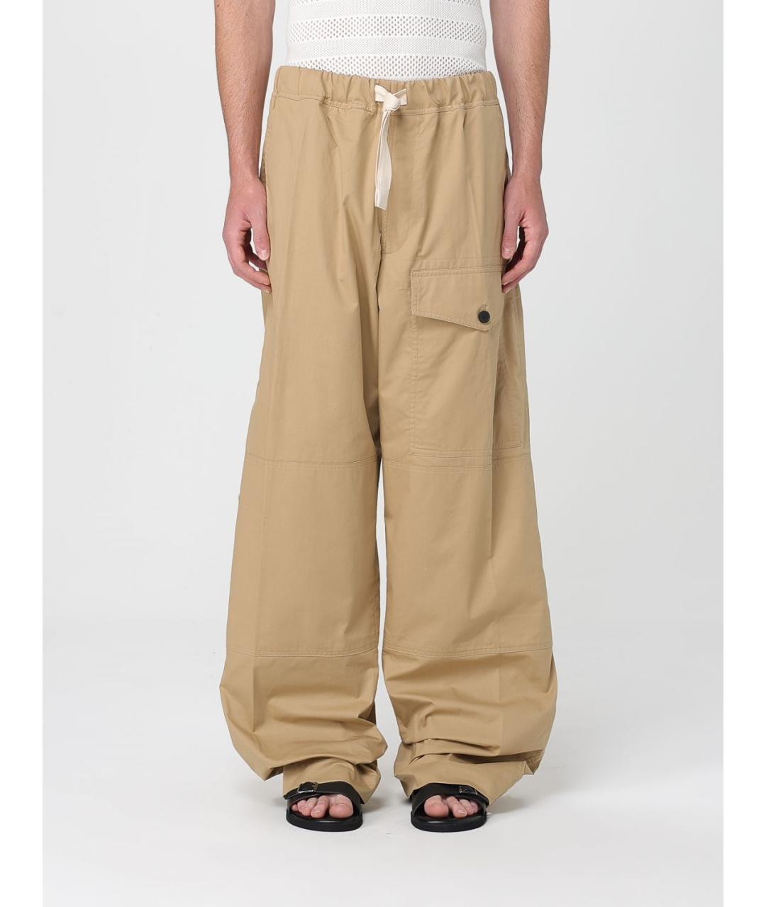DRIES VAN NOTEN Бежевые хлопковые повседневные брюки, фото 2