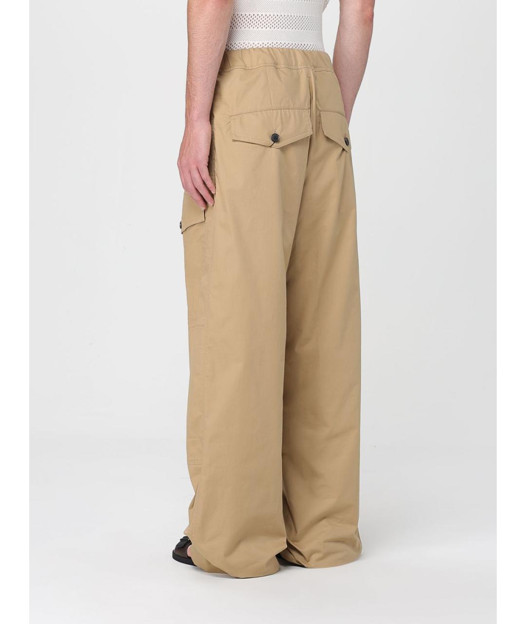 DRIES VAN NOTEN Бежевые хлопковые повседневные брюки, фото 4