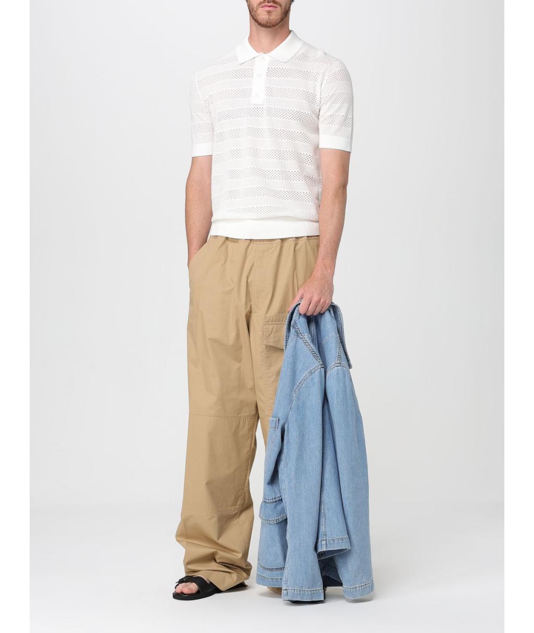 DRIES VAN NOTEN Бежевые хлопковые повседневные брюки, фото 3