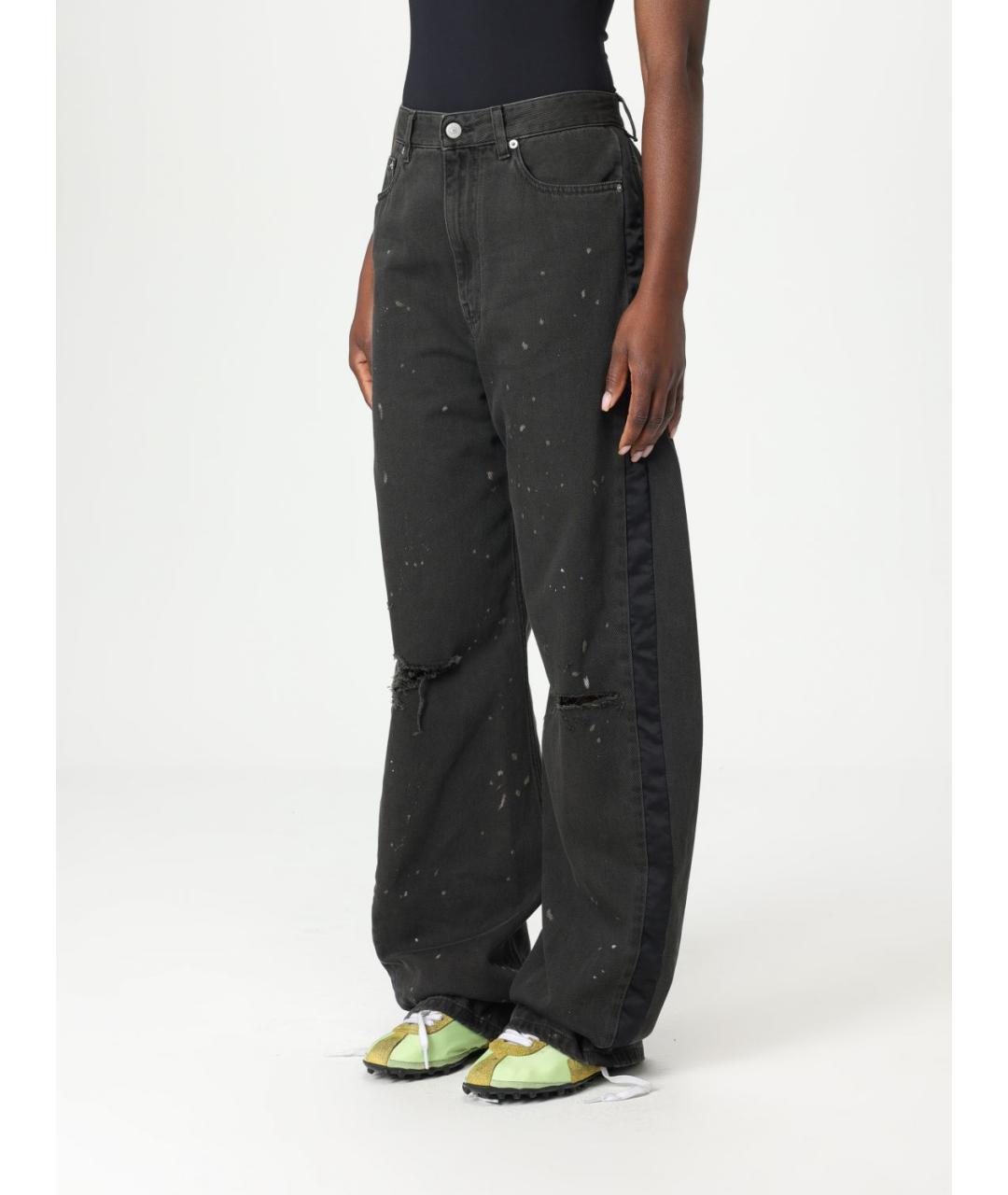 MM6 MAISON MARGIELA Черные хлопковые прямые джинсы, фото 5