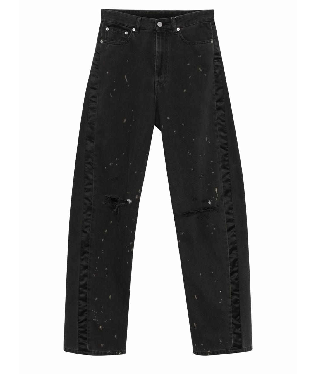 MM6 MAISON MARGIELA Черные хлопковые прямые джинсы, фото 1