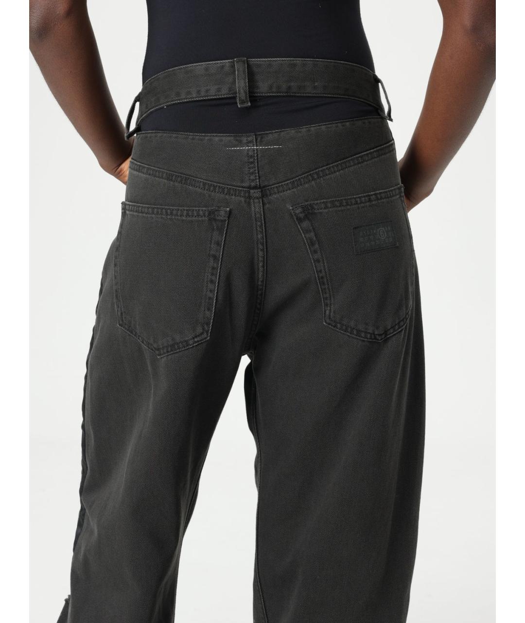 MM6 MAISON MARGIELA Черные хлопковые прямые джинсы, фото 6