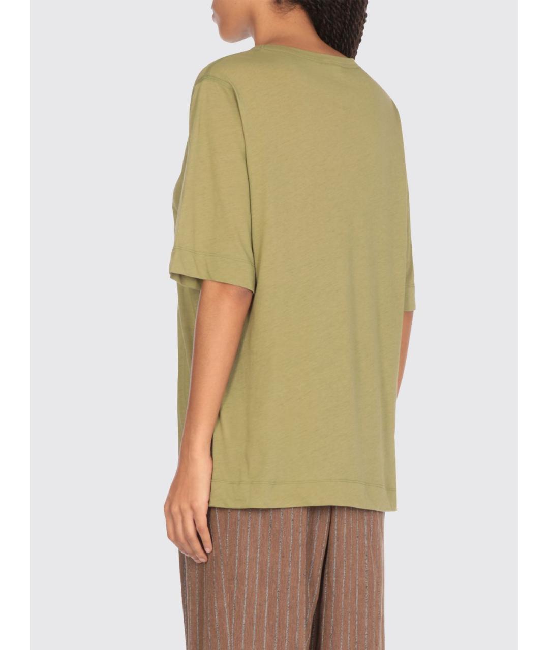 DRIES VAN NOTEN Зеленая футболка, фото 4