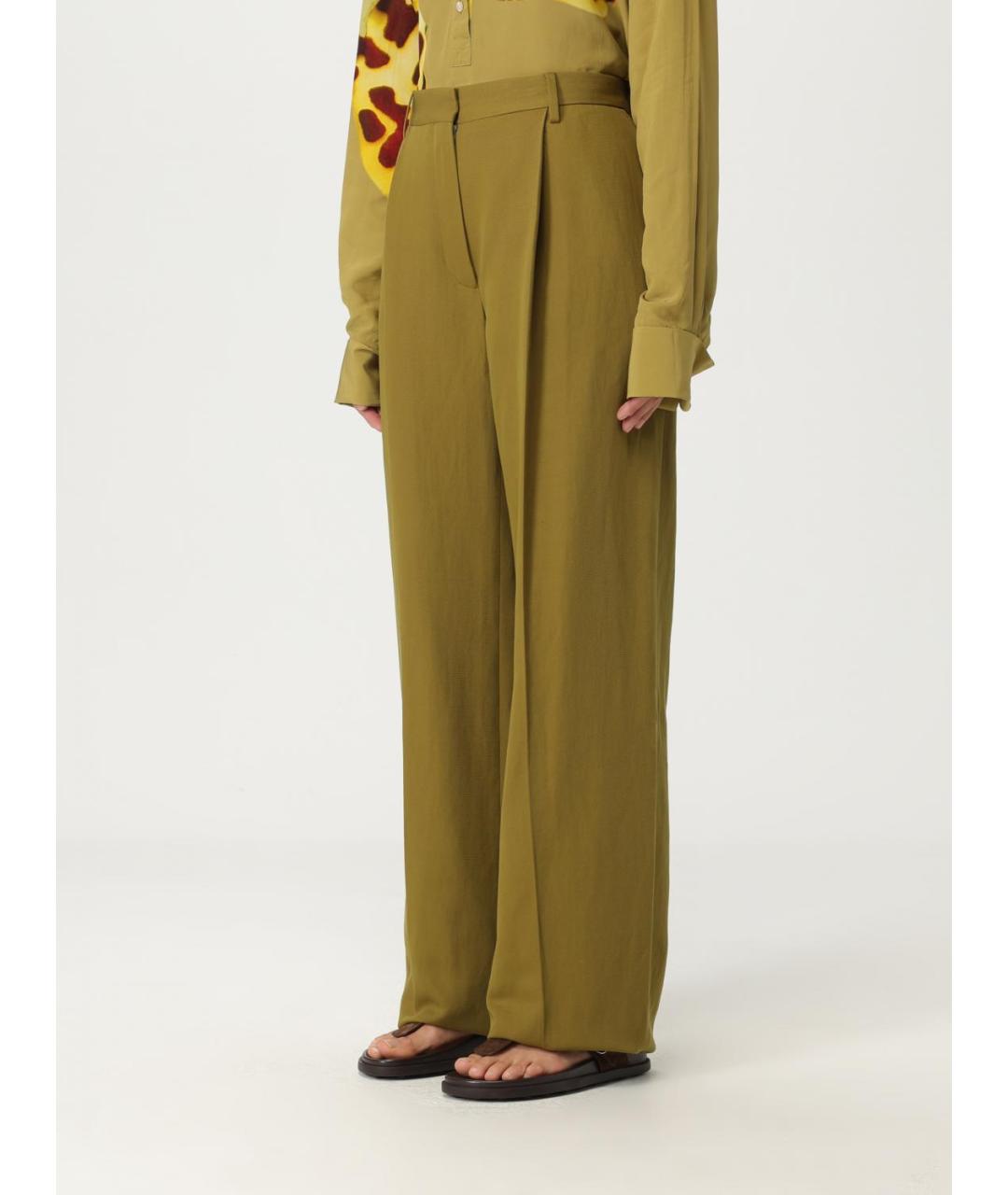 DRIES VAN NOTEN Хаки прямые брюки, фото 4