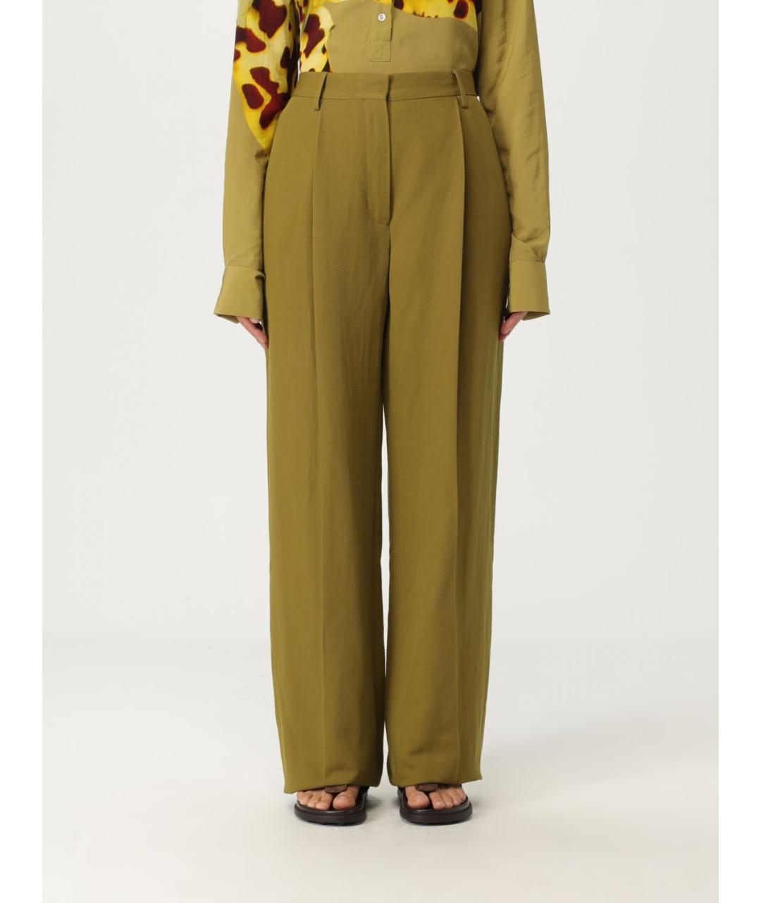 DRIES VAN NOTEN Хаки прямые брюки, фото 6