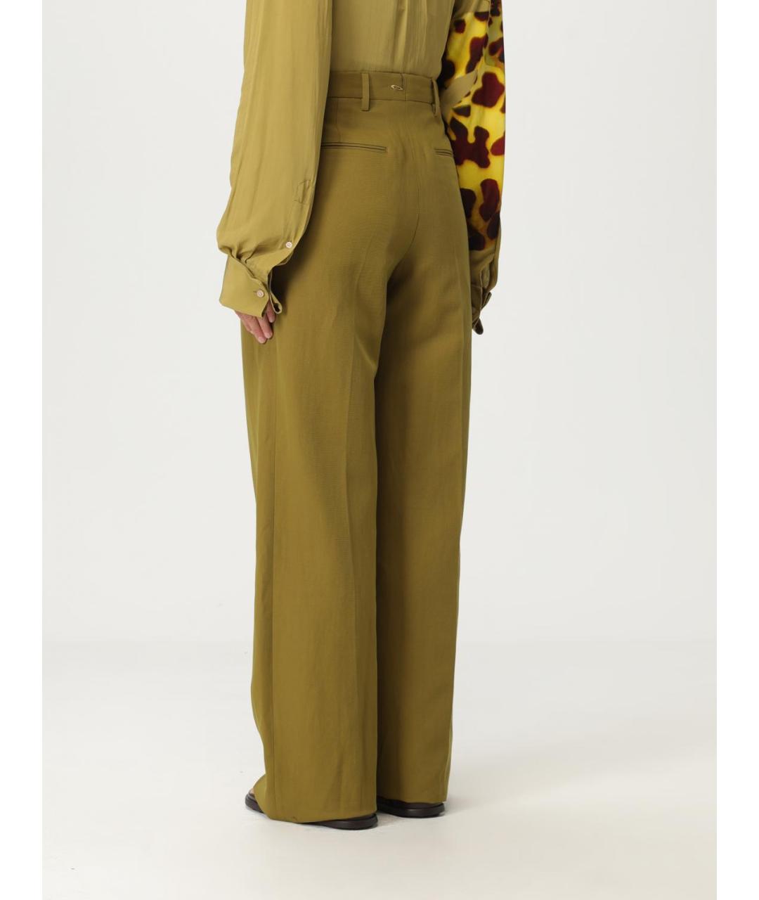DRIES VAN NOTEN Хаки прямые брюки, фото 3