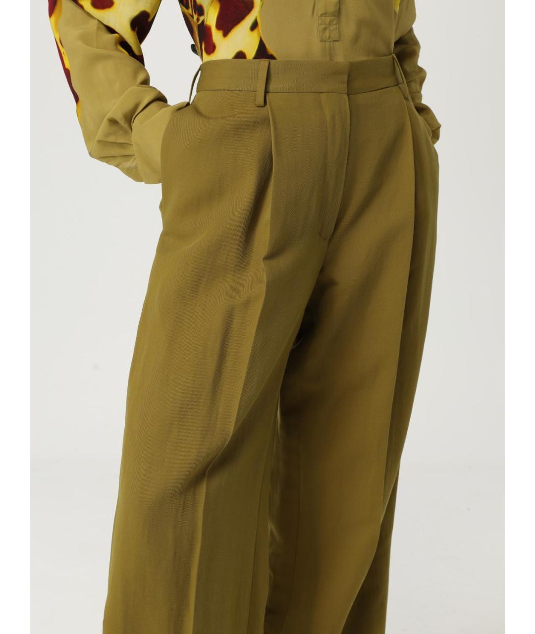 DRIES VAN NOTEN Хаки прямые брюки, фото 5
