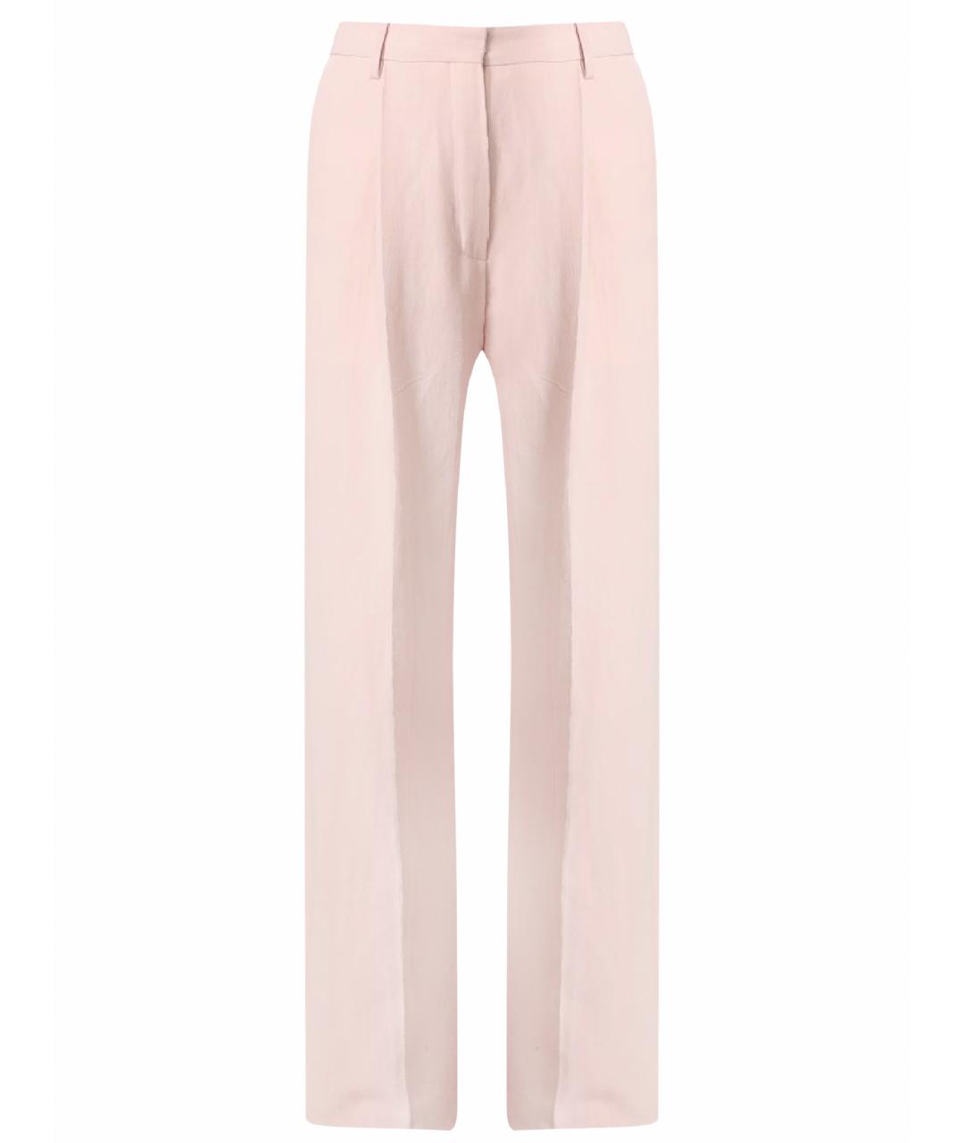 DRIES VAN NOTEN Розовые прямые брюки, фото 1