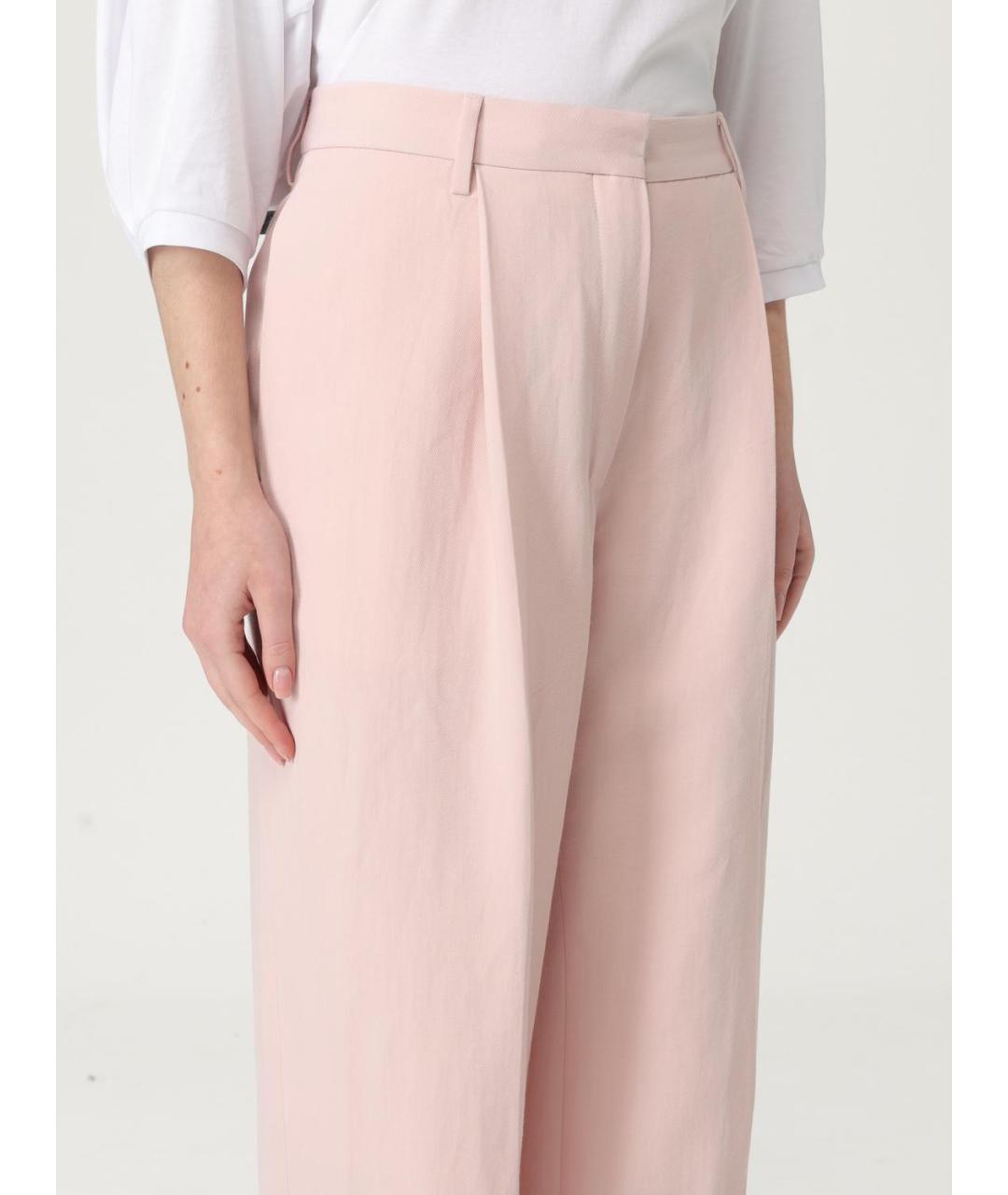 DRIES VAN NOTEN Розовые прямые брюки, фото 5