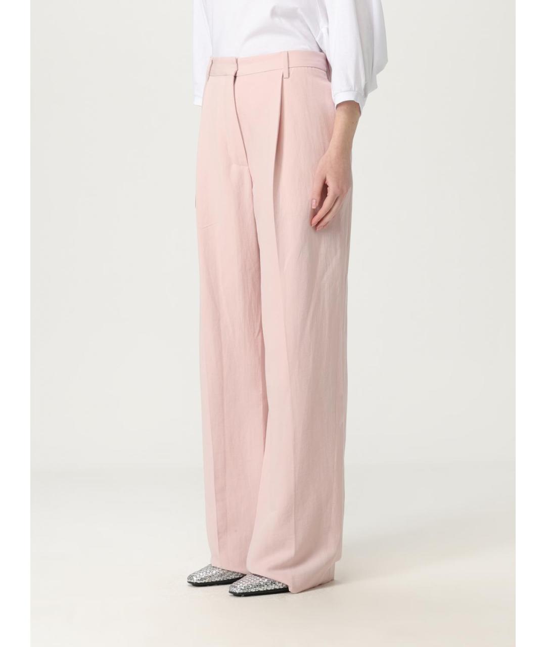 DRIES VAN NOTEN Розовые прямые брюки, фото 4