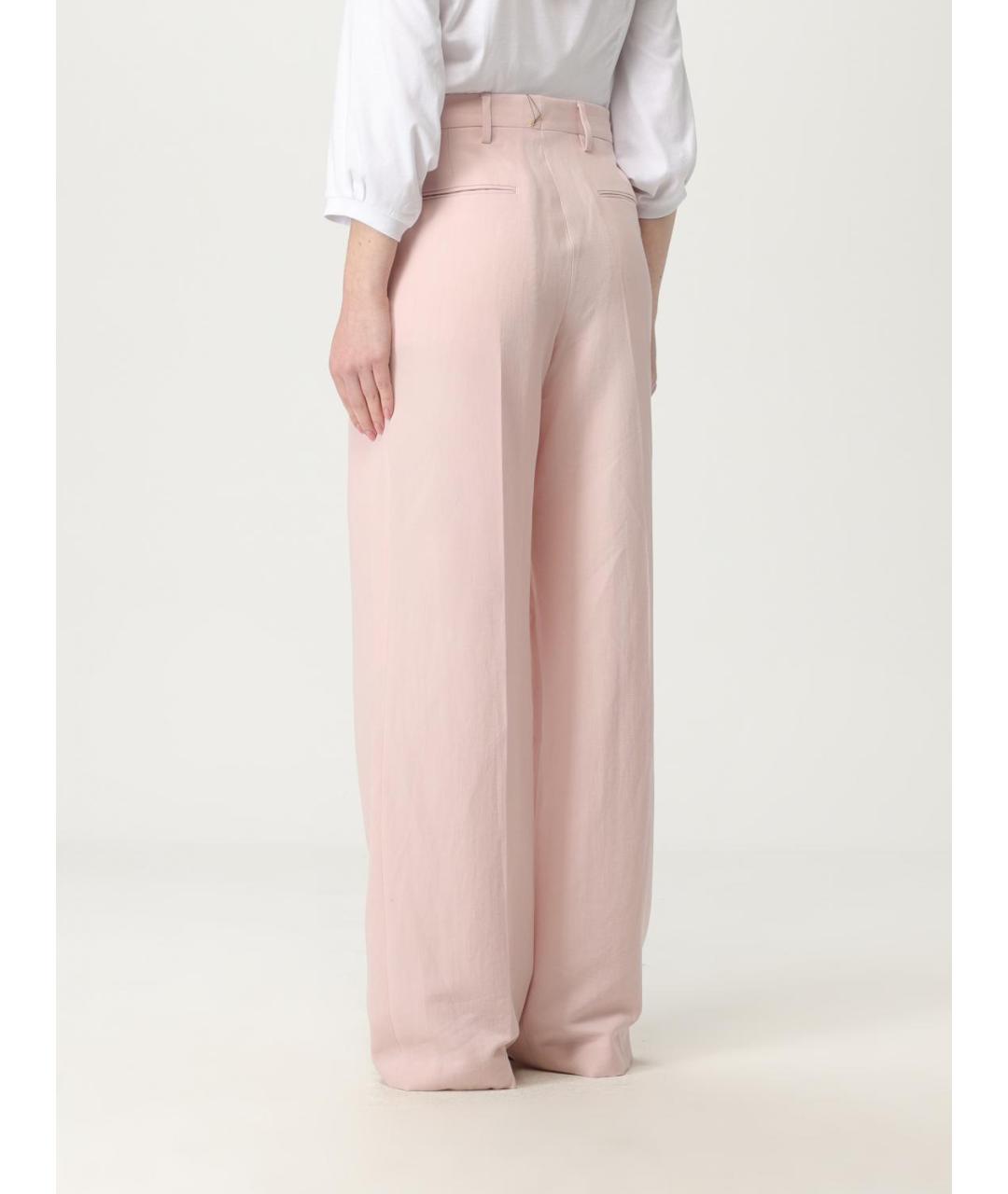 DRIES VAN NOTEN Розовые прямые брюки, фото 3