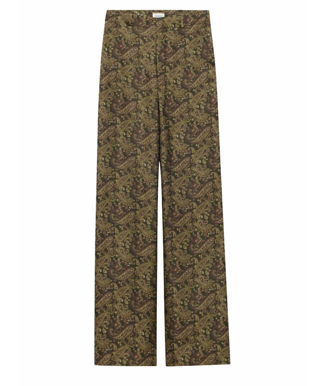 SAINT LAURENT Мульти шелковые прямые брюки, фото 1