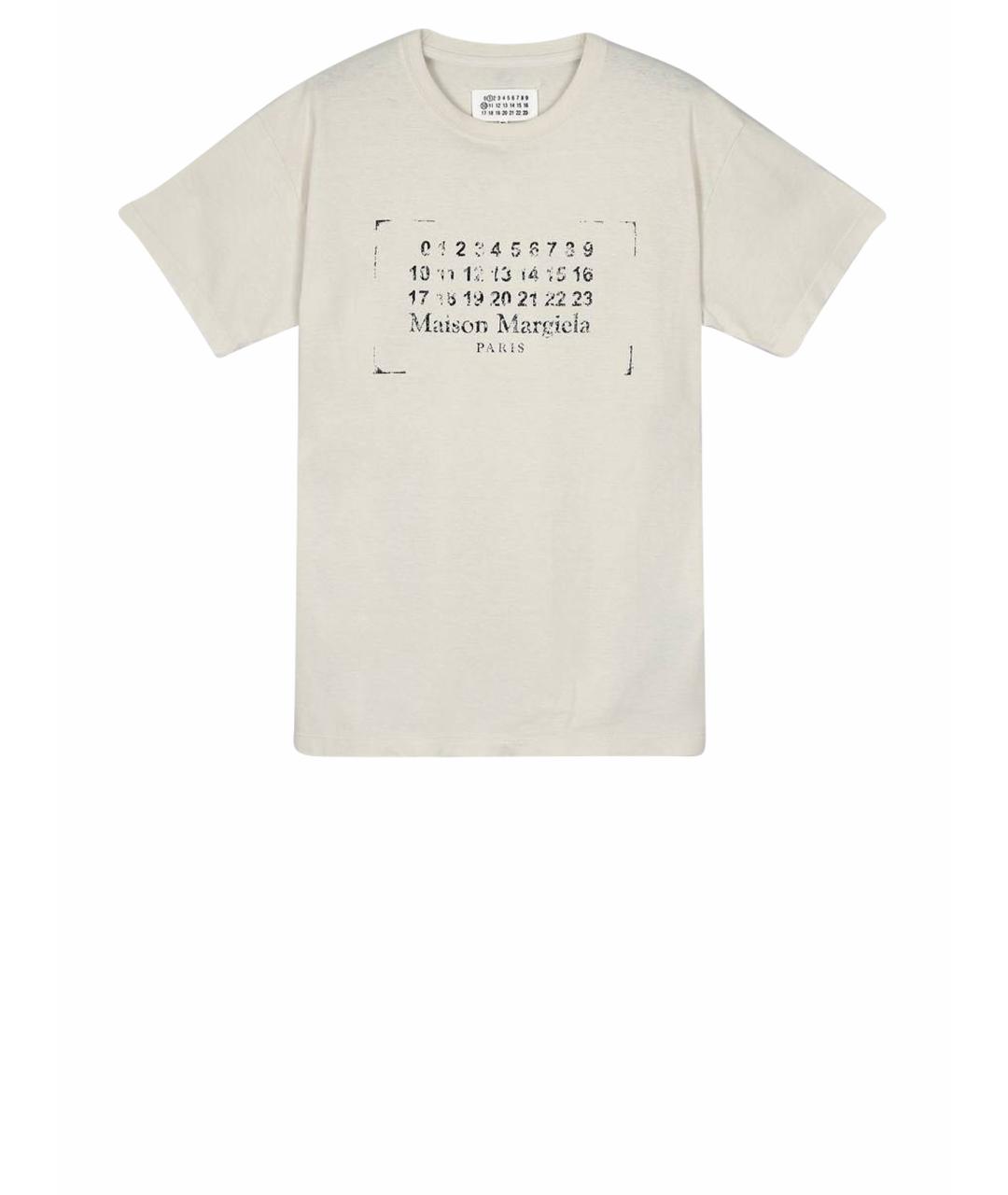 MAISON MARGIELA Бежевая хлопковая футболка, фото 1