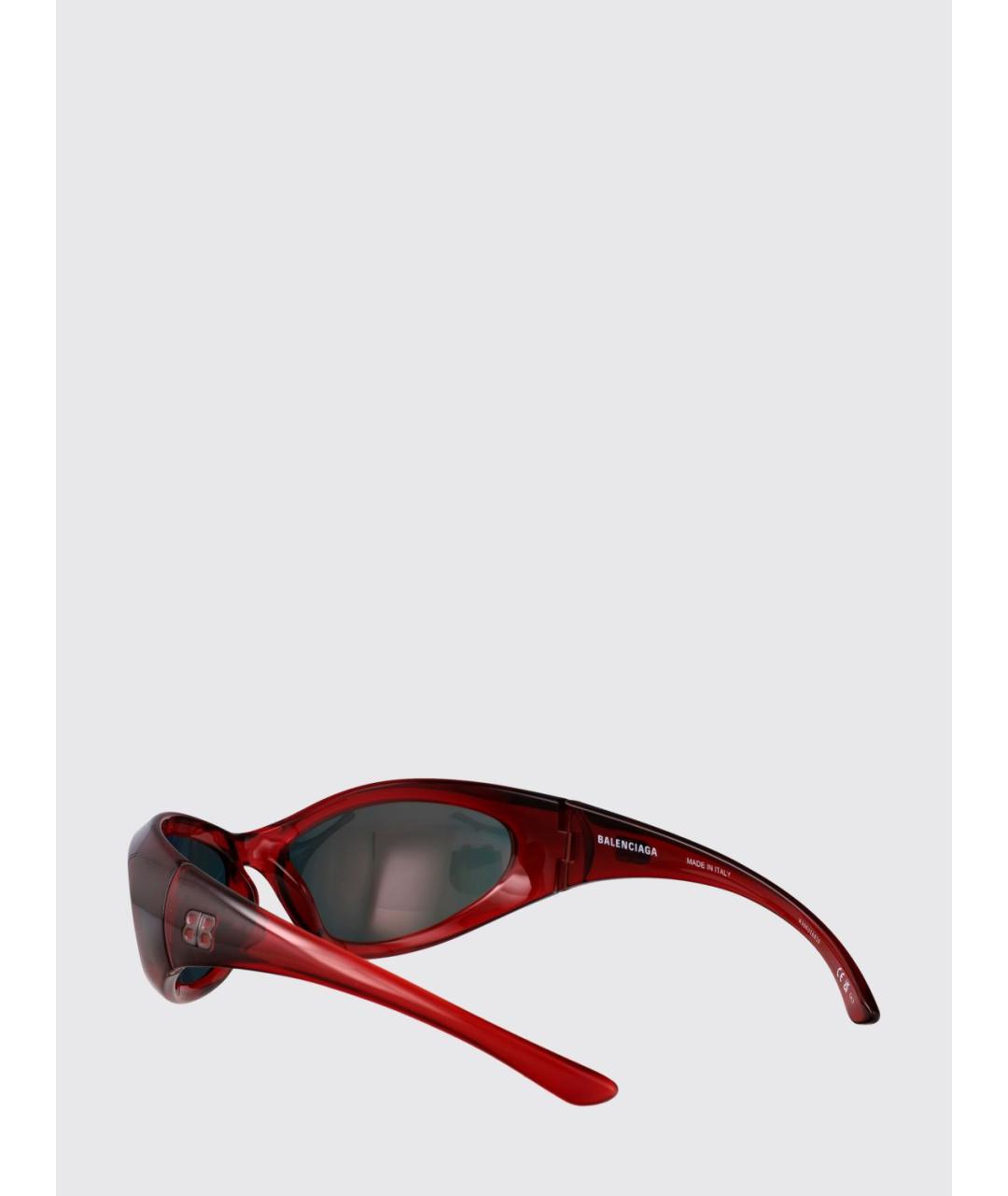 BALENCIAGA Красные пластиковые солнцезащитные очки, фото 3