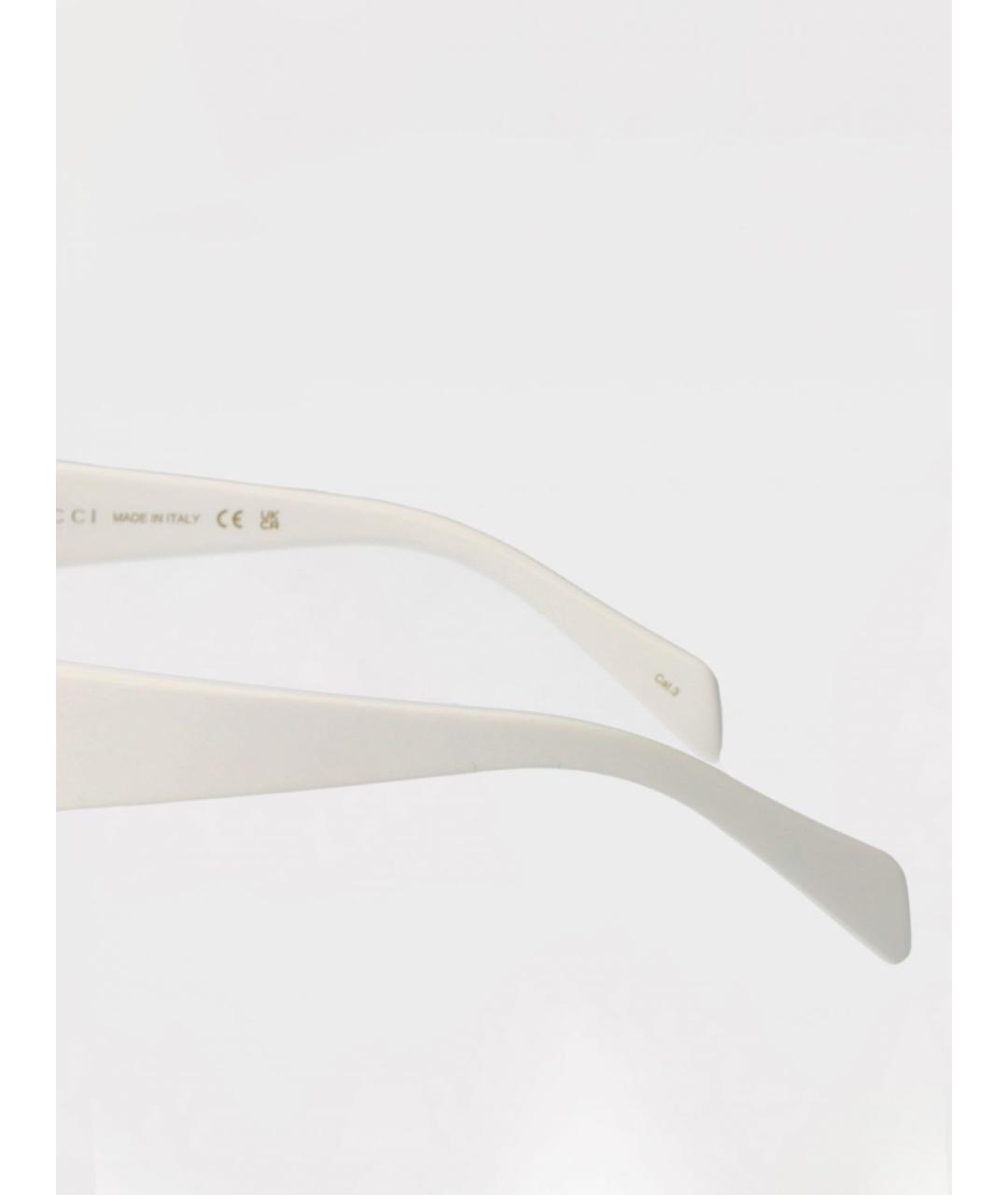 GUCCI Белые пластиковые солнцезащитные очки, фото 4