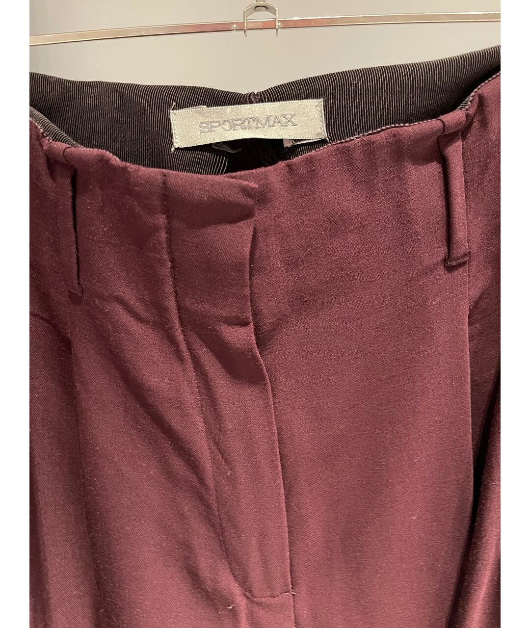 SPORTMAX Бордовые прямые брюки, фото 3