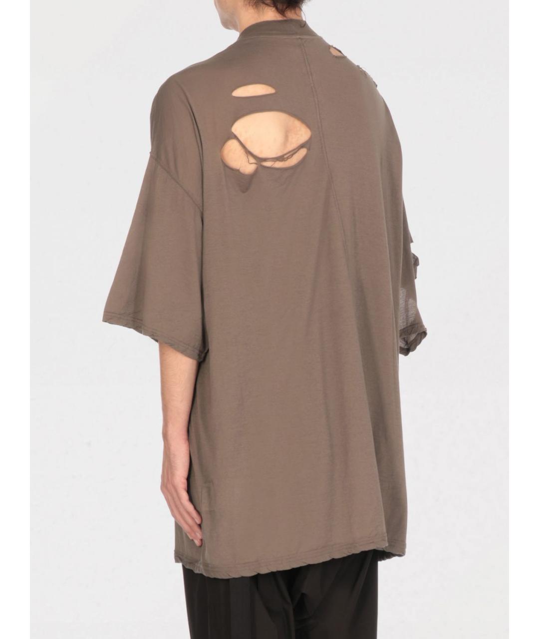 RICK OWENS DRKSHDW Коричневая футболка, фото 4